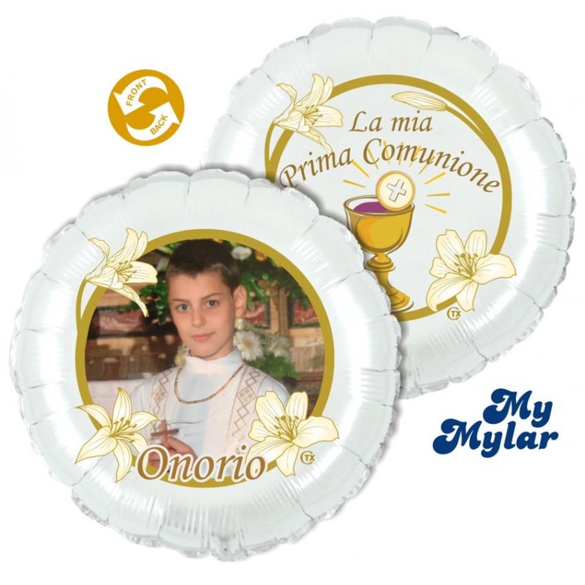 Palloncini Decorati MyMylar - Prima Comunione Foto (18")